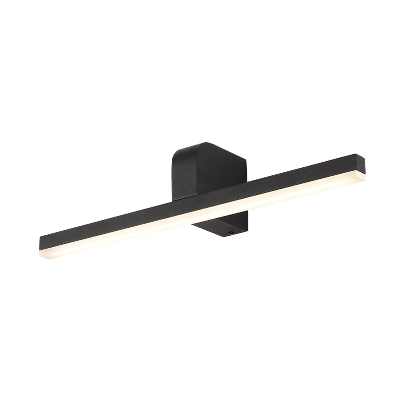 LED Bathroom Vanity Light Modern Style Black/White Wall Lighting Ideas with Slender Metal Shade in Warm/White Light Clearhalo 'Cast Iron' 'Glass' 'Industrial' 'Modern wall lights' 'Modern' 'Tiffany' 'Traditional wall lights' 'Vanity Lights' 'Wall Lights' Lighting' 1866042
