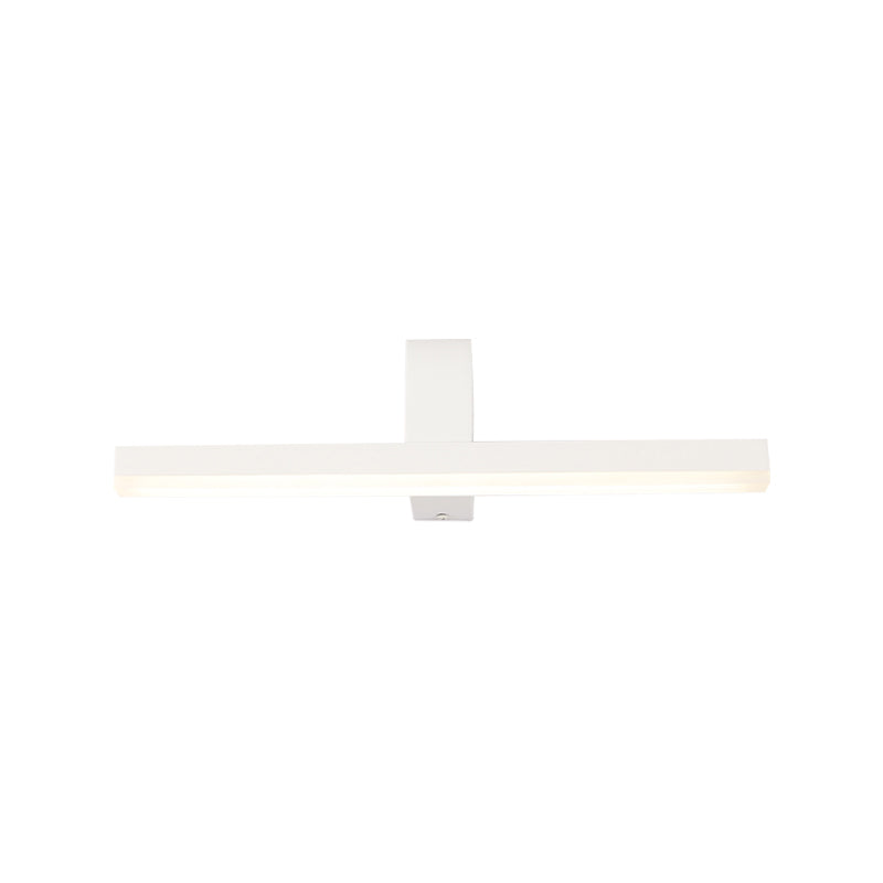 LED Bathroom Vanity Light Modern Style Black/White Wall Lighting Ideas with Slender Metal Shade in Warm/White Light Clearhalo 'Cast Iron' 'Glass' 'Industrial' 'Modern wall lights' 'Modern' 'Tiffany' 'Traditional wall lights' 'Vanity Lights' 'Wall Lights' Lighting' 1866047