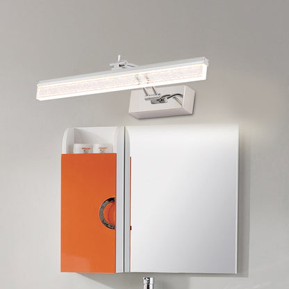 16"/23.5" L LED Bathroom Wall Vanity Light Modernism Silver Wall Sconce Lighting with Rectangle Acrylic Shade in Warm/White Light Silver Clearhalo 'Modern wall lights' 'Modern' 'Vanity Lights' 'Wall Lights' Lighting' 1866053