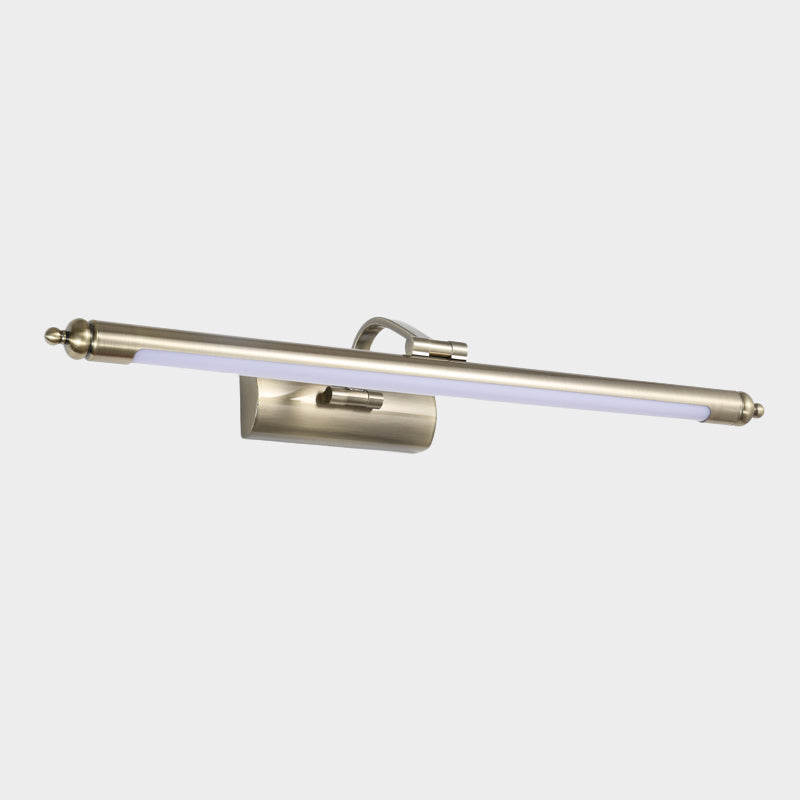 Elongated Wall Lighting Ideas Modernity Metal LED Restroom Wall Sconce in Nickel, Warm/White Light Clearhalo 'Cast Iron' 'Glass' 'Industrial' 'Modern wall lights' 'Modern' 'Tiffany' 'Traditional wall lights' 'Vanity Lights' 'Wall Lights' Lighting' 1866060