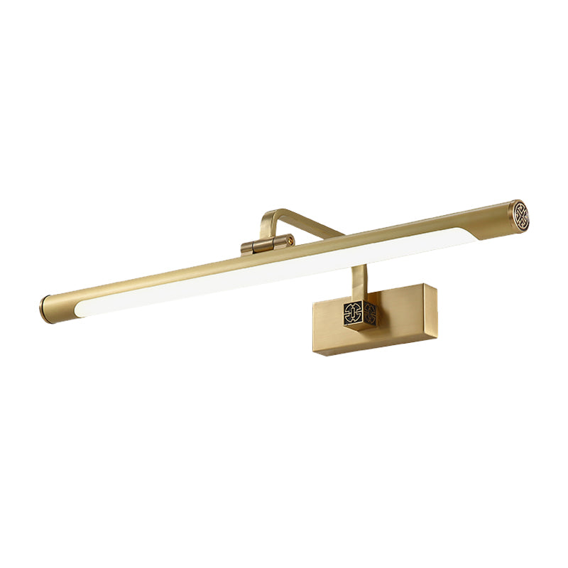 Modernism Adjustable Vanity Light Metal Mirror Cabinet LED Wall Lamp with Linear Acrylic Shade Clearhalo 'Cast Iron' 'Glass' 'Industrial' 'Modern wall lights' 'Modern' 'Tiffany' 'Traditional wall lights' 'Vanity Lights' 'Wall Lights' Lighting' 1866087