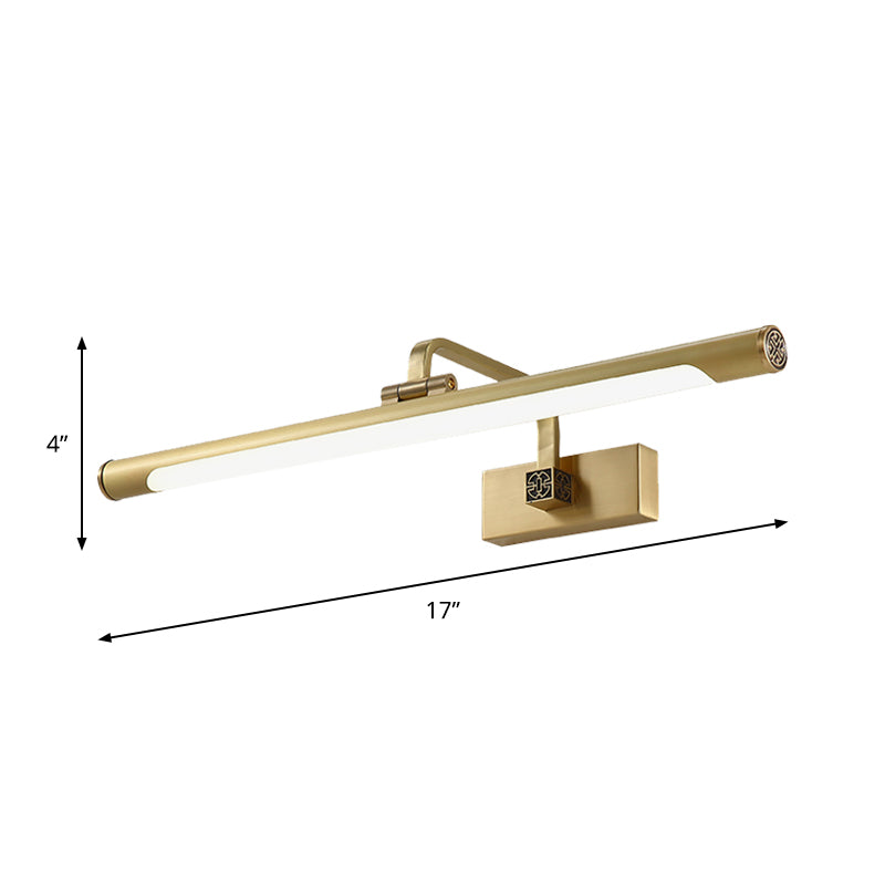 Modernism Adjustable Vanity Light Metal Mirror Cabinet LED Wall Lamp with Linear Acrylic Shade Clearhalo 'Cast Iron' 'Glass' 'Industrial' 'Modern wall lights' 'Modern' 'Tiffany' 'Traditional wall lights' 'Vanity Lights' 'Wall Lights' Lighting' 1866089