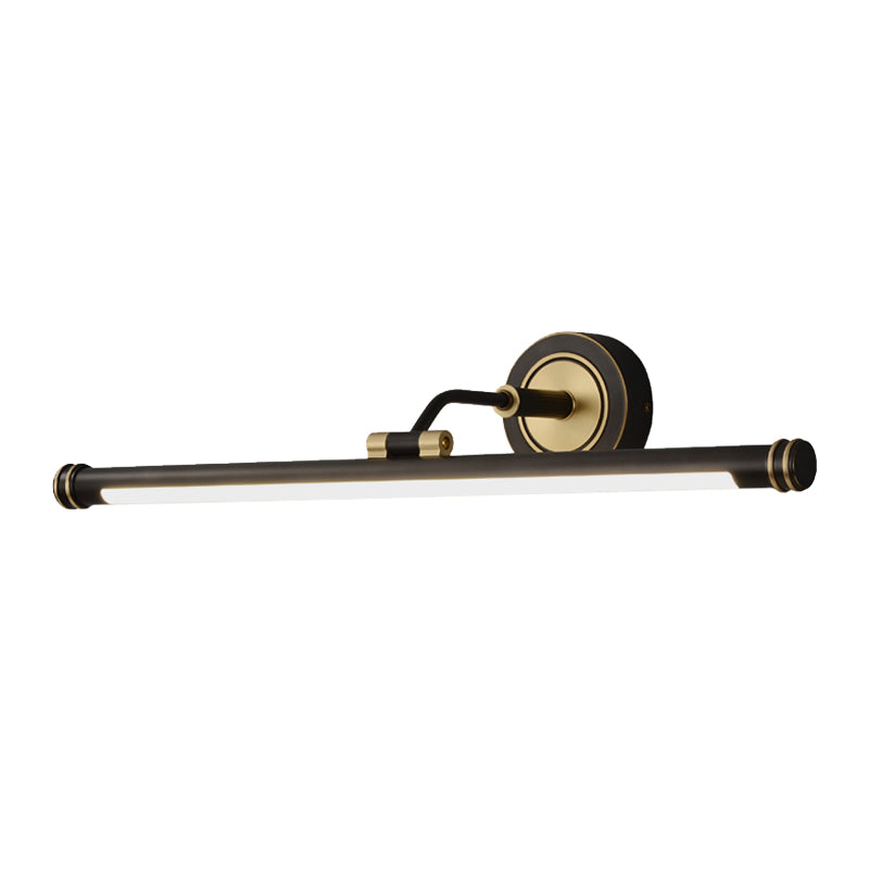 Black/Brass Tubular Wall Sconce Lighting Contemporary LED Metal Vanity Light Fixture with Adjustable Arm Clearhalo 'Cast Iron' 'Glass' 'Industrial' 'Modern wall lights' 'Modern' 'Tiffany' 'Traditional wall lights' 'Vanity Lights' 'Wall Lights' Lighting' 1866091