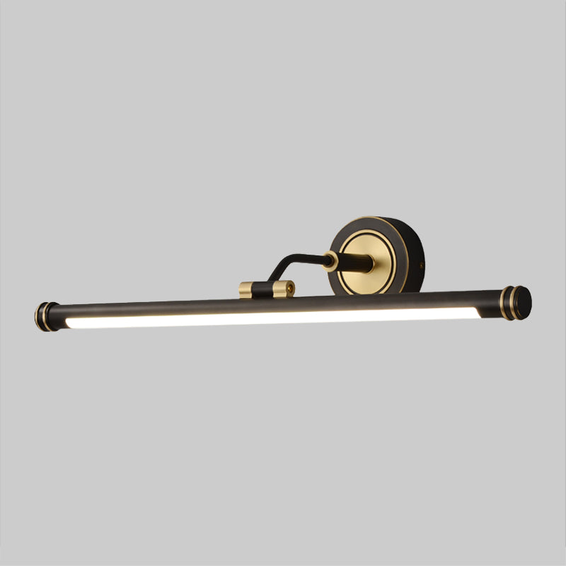 Black/Brass Tubular Wall Sconce Lighting Contemporary LED Metal Vanity Light Fixture with Adjustable Arm Clearhalo 'Cast Iron' 'Glass' 'Industrial' 'Modern wall lights' 'Modern' 'Tiffany' 'Traditional wall lights' 'Vanity Lights' 'Wall Lights' Lighting' 1866092