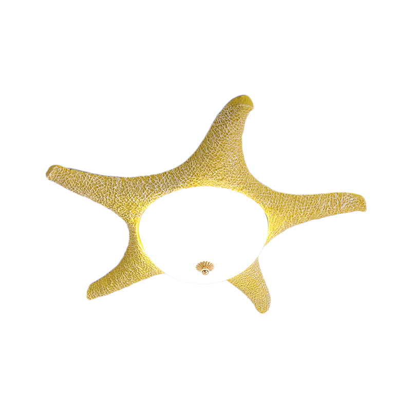 Resin Starfish Flush Lighting Children Style LED Ceiling Mount Light Fixture in Pink/Yellow/Blue, Warm/White Light Clearhalo 'Ceiling Lights' 'Close To Ceiling Lights' 'Close to ceiling' 'Flush mount' Lighting' 1866127