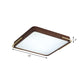 Contemporary LED Ceiling Light Brown Square/Rectangle Flush Mount Lighting with Wood Shade, 13"/19"/27" Long Clearhalo 'Ceiling Lights' 'Close To Ceiling Lights' 'Close to ceiling' 'Flush mount' Lighting' 1866169