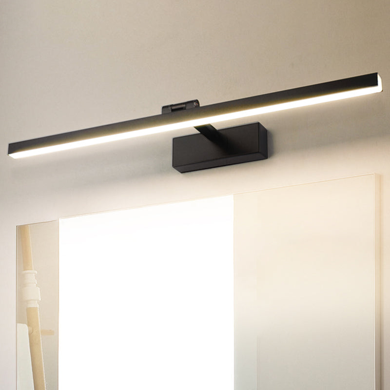 Tubular Vanity Lamp Modernism Metal Black/White Finish LED Wall Lighting Ideas in Warm/White Light for Bathroom Black Clearhalo 'Cast Iron' 'Glass' 'Industrial' 'Modern wall lights' 'Modern' 'Tiffany' 'Traditional wall lights' 'Vanity Lights' 'Wall Lights' Lighting' 1866224