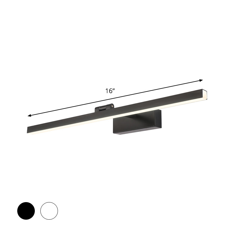 Tubular Vanity Lamp Modernism Metal Black/White Finish LED Wall Lighting Ideas in Warm/White Light for Bathroom Clearhalo 'Cast Iron' 'Glass' 'Industrial' 'Modern wall lights' 'Modern' 'Tiffany' 'Traditional wall lights' 'Vanity Lights' 'Wall Lights' Lighting' 1866227
