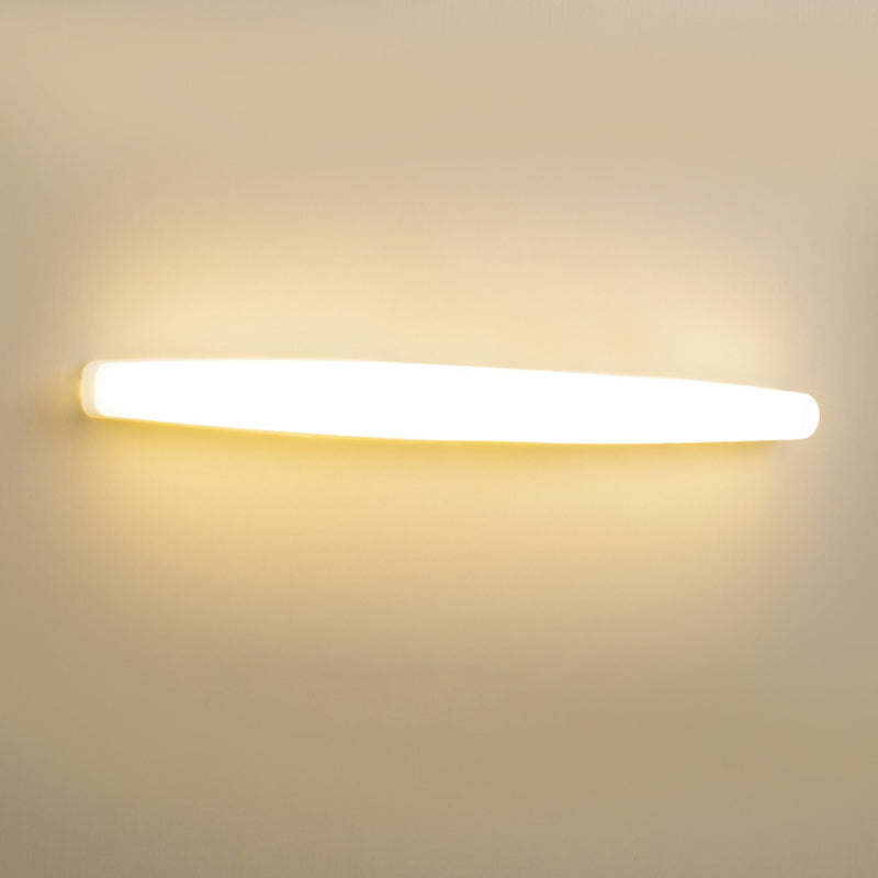 Streamlined Wall Lighting Ideas Simple Acrylic LED White Vanity Sconce in Warm/White Light for Toilet Clearhalo 'Modern wall lights' 'Modern' 'Vanity Lights' 'Wall Lights' Lighting' 1866247