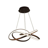 Twisting Round Kitchen Chandelier Lamp Metallic LED Modern Pendant Lamp Fixture in Gold/Coffee, Warm/White Light Clearhalo 'Ceiling Lights' 'Chandeliers' 'Modern Chandeliers' 'Modern' Lighting' 1866251
