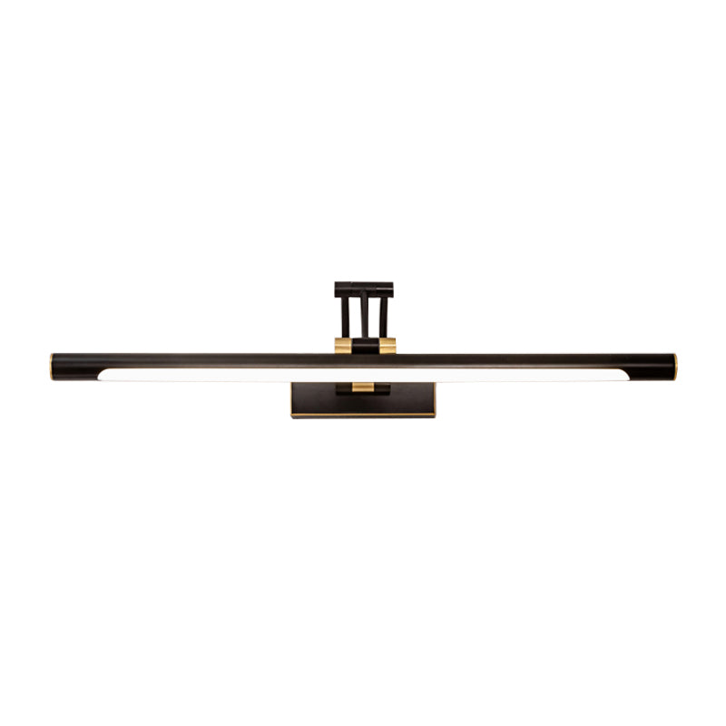 Metallic Tubular Vanity Lighting Fixture Modern LED Wall Sconce Light in Black/Gold with Foldable Arm Clearhalo 'Cast Iron' 'Glass' 'Industrial' 'Modern' 'Tiffany' 'Traditional wall lights' 'Vanity Lights' 'Wall Lights' Lighting' 1866267