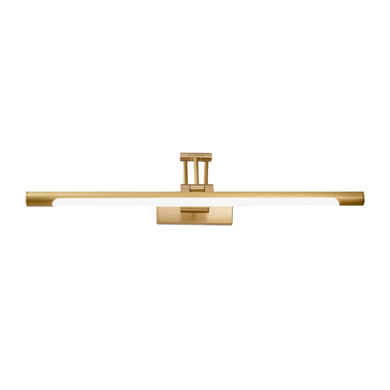 Metallic Tubular Vanity Lighting Fixture Modern LED Wall Sconce Light in Black/Gold with Foldable Arm Clearhalo 'Cast Iron' 'Glass' 'Industrial' 'Modern' 'Tiffany' 'Traditional wall lights' 'Vanity Lights' 'Wall Lights' Lighting' 1866271