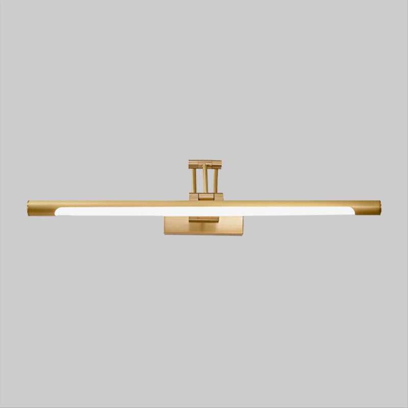 Metallic Tubular Vanity Lighting Fixture Modern LED Wall Sconce Light in Black/Gold with Foldable Arm Clearhalo 'Cast Iron' 'Glass' 'Industrial' 'Modern' 'Tiffany' 'Traditional wall lights' 'Vanity Lights' 'Wall Lights' Lighting' 1866272