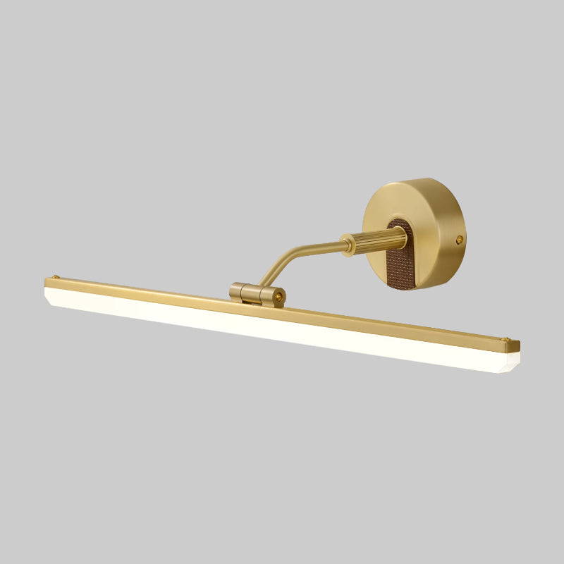 Metal Adjustable Arm LED Vanity Bar Light Contemporary Black/Brass Wall Sconce Lighting, 18"/23" Width Clearhalo 'Cast Iron' 'Glass' 'Industrial' 'Modern wall lights' 'Modern' 'Tiffany' 'Traditional wall lights' 'Vanity Lights' 'Wall Lights' Lighting' 1866281