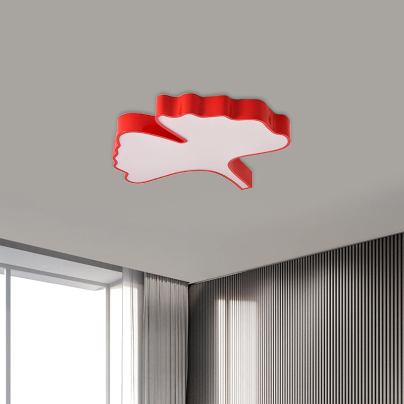 Red Cartoon Ginkgo Leaf Flushmount Lighting Kids LED Acrylic Close to Ceiling Lamp Clearhalo 'Ceiling Lights' 'Close To Ceiling Lights' 'Close to ceiling' 'Flush mount' Lighting' 1866303
