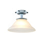 Black/Blue Column/Flared Ceiling Flush Mediterranean 1-Bulb Opaque Glass Semi Flush Mount Light, 6"/13" Width Clearhalo 'Ceiling Lights' 'Close To Ceiling Lights' 'Close to ceiling' 'Glass shade' 'Glass' 'Pendant Lights' 'Semi-flushmount' Lighting' 1866342