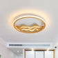 13"/17" W Circle Ceiling Light Fixture Simple Wood LED Beige Flush Mount Lamp with Landscape Design Clearhalo 'Ceiling Lights' 'Close To Ceiling Lights' 'Close to ceiling' 'Flush mount' Lighting' 1866363