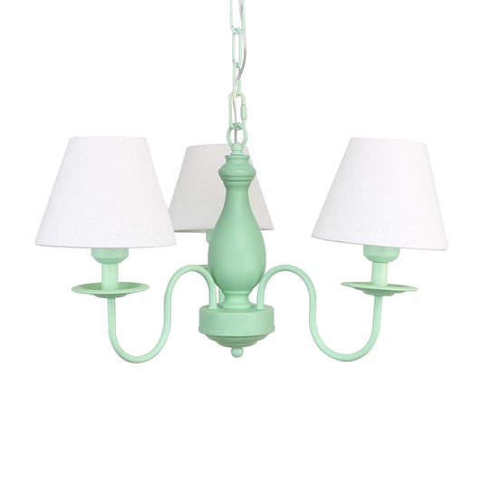 Three Heads Tapered Shade Chandelier Nordic Stylish Metal Hanging Light for Cafe Clearhalo 'Ceiling Lights' 'Chandeliers' Lighting' options 186641