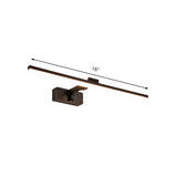 Metal Slim Vanity Lighting Fixture Simplicity 16"/19.5" L LED Wall Lamp in Black, Warm/White Light Clearhalo 'Cast Iron' 'Glass' 'Industrial' 'Modern wall lights' 'Modern' 'Tiffany' 'Traditional wall lights' 'Vanity Lights' 'Wall Lights' Lighting' 1866420