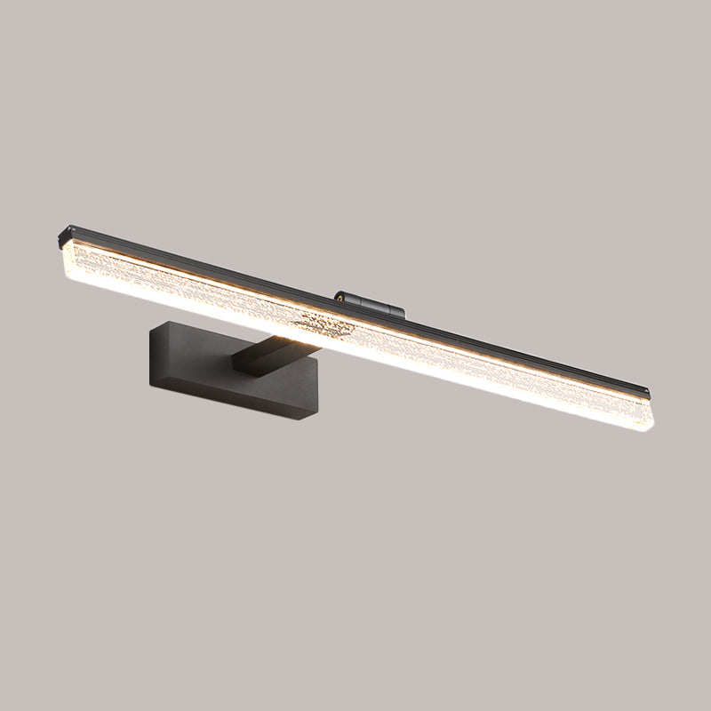 Modern LED Wall Light Fixture Black Streamlined Vanity Lighting Ideas with Acrylic Shade in Warm/White Light Clearhalo 'Modern wall lights' 'Modern' 'Vanity Lights' 'Wall Lights' Lighting' 1866424