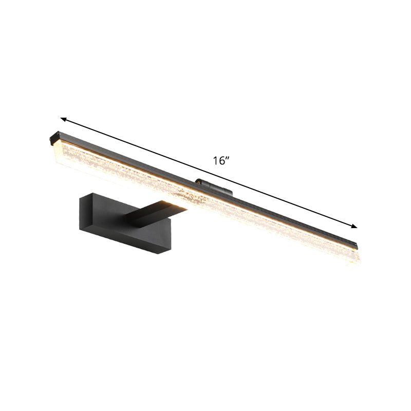 Modern LED Wall Light Fixture Black Streamlined Vanity Lighting Ideas with Acrylic Shade in Warm/White Light Clearhalo 'Modern wall lights' 'Modern' 'Vanity Lights' 'Wall Lights' Lighting' 1866425