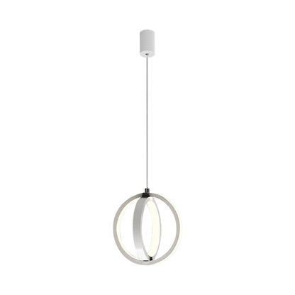 Contemporary LED Suspension Lighting Black/White Crossed Ring Down Mini Pendant with Metallic Shade in Warm/White Light Black Clearhalo 'Ceiling Lights' 'Modern Pendants' 'Modern' 'Pendant Lights' 'Pendants' Lighting' 1866436
