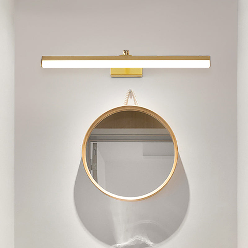 Brass Elongated Wall Mounted Lamp Simplicity LED Metal Vanity Wall Light Fixture Clearhalo 'Cast Iron' 'Glass' 'Industrial' 'Modern wall lights' 'Modern' 'Tiffany' 'Traditional wall lights' 'Vanity Lights' 'Wall Lights' Lighting' 1866447