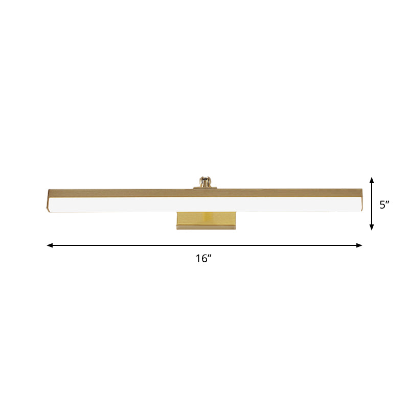 Brass Elongated Wall Mounted Lamp Simplicity LED Metal Vanity Wall Light Fixture Clearhalo 'Cast Iron' 'Glass' 'Industrial' 'Modern wall lights' 'Modern' 'Tiffany' 'Traditional wall lights' 'Vanity Lights' 'Wall Lights' Lighting' 1866449