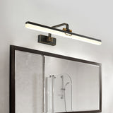 Minimalism Linear Wall Vanity Light Metallic Mirror Cabinet LED Adjustable Wall Mounted Lamp in Black Black Clearhalo 'Cast Iron' 'Glass' 'Industrial' 'Modern wall lights' 'Modern' 'Tiffany' 'Traditional wall lights' 'Vanity Lights' 'Wall Lights' Lighting' 1866450