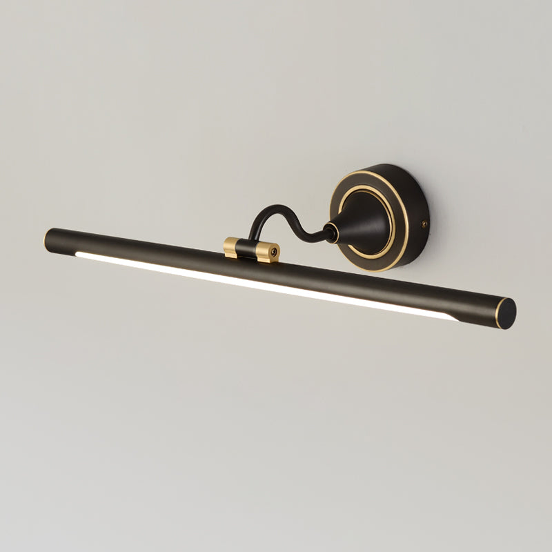Metal Linear LED Wall Sconce Lighting Contemporary Black/Gold Adjustable Vanity Light Fixture with Acrylic Shade Clearhalo 'Cast Iron' 'Glass' 'Industrial' 'Modern wall lights' 'Modern' 'Tiffany' 'Traditional wall lights' 'Vanity Lights' 'Wall Lights' Lighting' 1866456