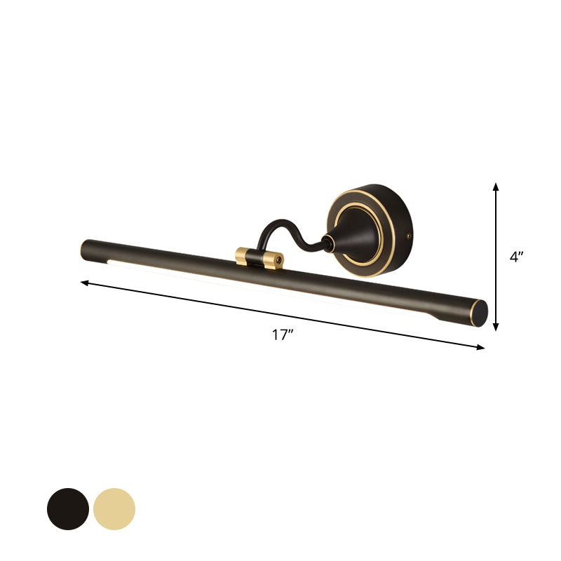 Metal Linear LED Wall Sconce Lighting Contemporary Black/Gold Adjustable Vanity Light Fixture with Acrylic Shade Clearhalo 'Cast Iron' 'Glass' 'Industrial' 'Modern wall lights' 'Modern' 'Tiffany' 'Traditional wall lights' 'Vanity Lights' 'Wall Lights' Lighting' 1866457