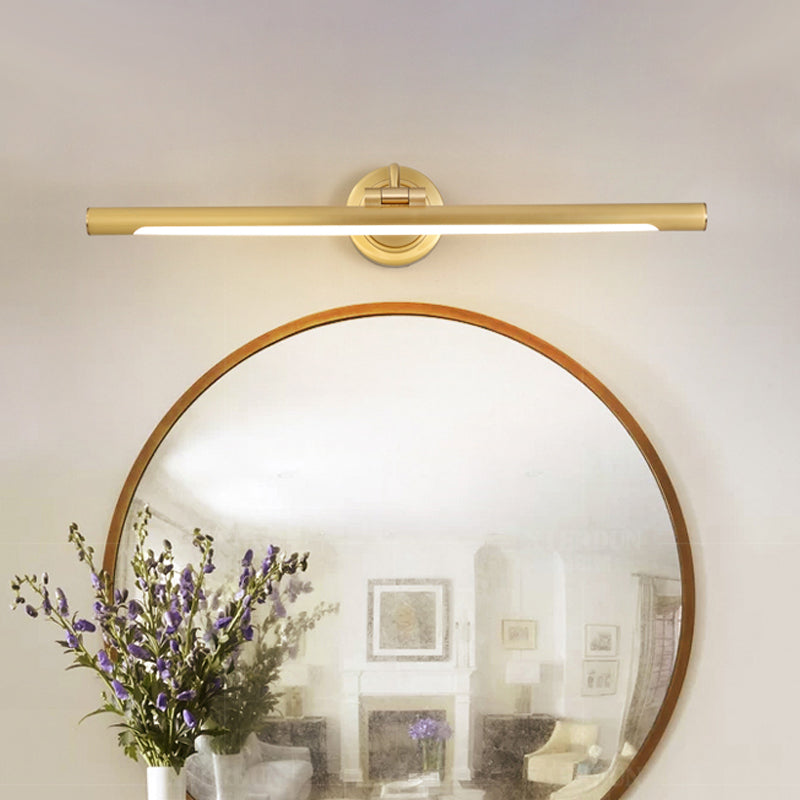 Metal Linear LED Wall Sconce Lighting Contemporary Black/Gold Adjustable Vanity Light Fixture with Acrylic Shade Gold Clearhalo 'Cast Iron' 'Glass' 'Industrial' 'Modern wall lights' 'Modern' 'Tiffany' 'Traditional wall lights' 'Vanity Lights' 'Wall Lights' Lighting' 1866458