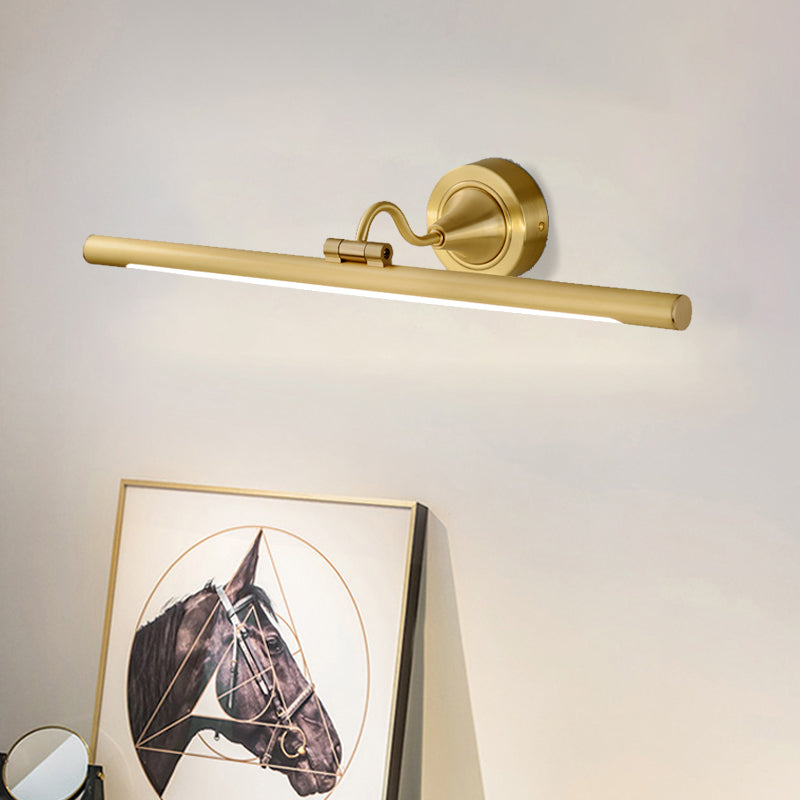 Metal Linear LED Wall Sconce Lighting Contemporary Black/Gold Adjustable Vanity Light Fixture with Acrylic Shade Clearhalo 'Cast Iron' 'Glass' 'Industrial' 'Modern wall lights' 'Modern' 'Tiffany' 'Traditional wall lights' 'Vanity Lights' 'Wall Lights' Lighting' 1866459