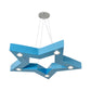 Acrylic Five-Pointed Star LED Ceiling Chandelier Macaroon Yellow/Blue/Green Suspension Pendant Clearhalo 'Ceiling Lights' 'Chandeliers' Lighting' options 1866464
