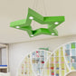 Acrylic Five-Pointed Star LED Ceiling Chandelier Macaroon Yellow/Blue/Green Suspension Pendant Clearhalo 'Ceiling Lights' 'Chandeliers' Lighting' options 1866474