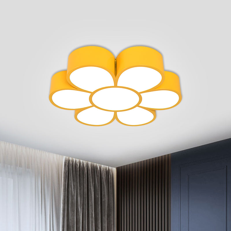 Kids Flower Ceiling Light Fixture Acrylic LED Kindergarten Flush Mount Lighting in Red/Yellow/Green Clearhalo 'Ceiling Lights' 'Close To Ceiling Lights' 'Close to ceiling' 'Flush mount' Lighting' 1866479