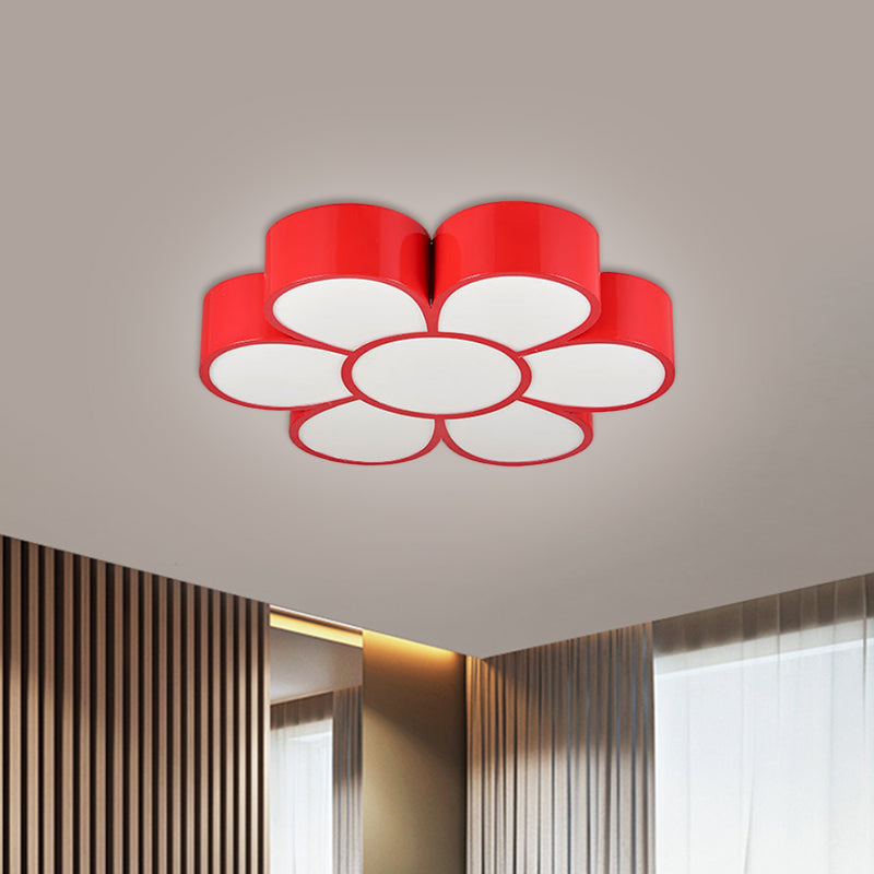 Kids Flower Ceiling Light Fixture Acrylic LED Kindergarten Flush Mount Lighting in Red/Yellow/Green Clearhalo 'Ceiling Lights' 'Close To Ceiling Lights' 'Close to ceiling' 'Flush mount' Lighting' 1866483