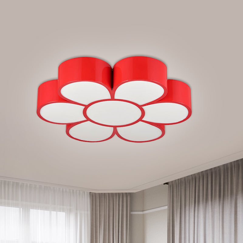 Kids Flower Ceiling Light Fixture Acrylic LED Kindergarten Flush Mount Lighting in Red/Yellow/Green Clearhalo 'Ceiling Lights' 'Close To Ceiling Lights' 'Close to ceiling' 'Flush mount' Lighting' 1866484