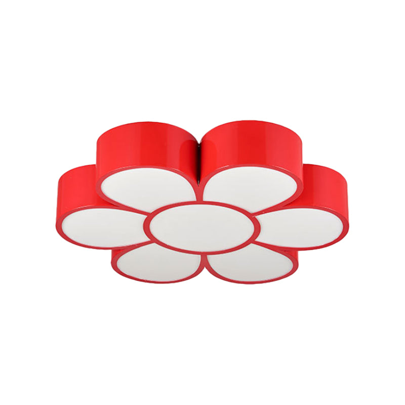 Kids Flower Ceiling Light Fixture Acrylic LED Kindergarten Flush Mount Lighting in Red/Yellow/Green Clearhalo 'Ceiling Lights' 'Close To Ceiling Lights' 'Close to ceiling' 'Flush mount' Lighting' 1866485