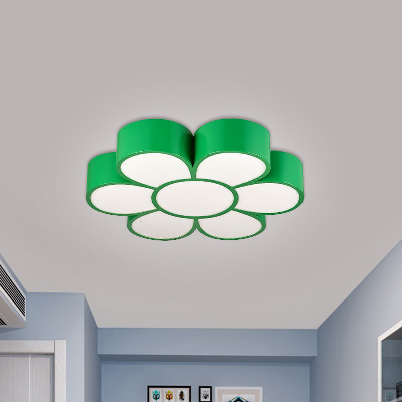 Kids Flower Ceiling Light Fixture Acrylic LED Kindergarten Flush Mount Lighting in Red/Yellow/Green Clearhalo 'Ceiling Lights' 'Close To Ceiling Lights' 'Close to ceiling' 'Flush mount' Lighting' 1866487