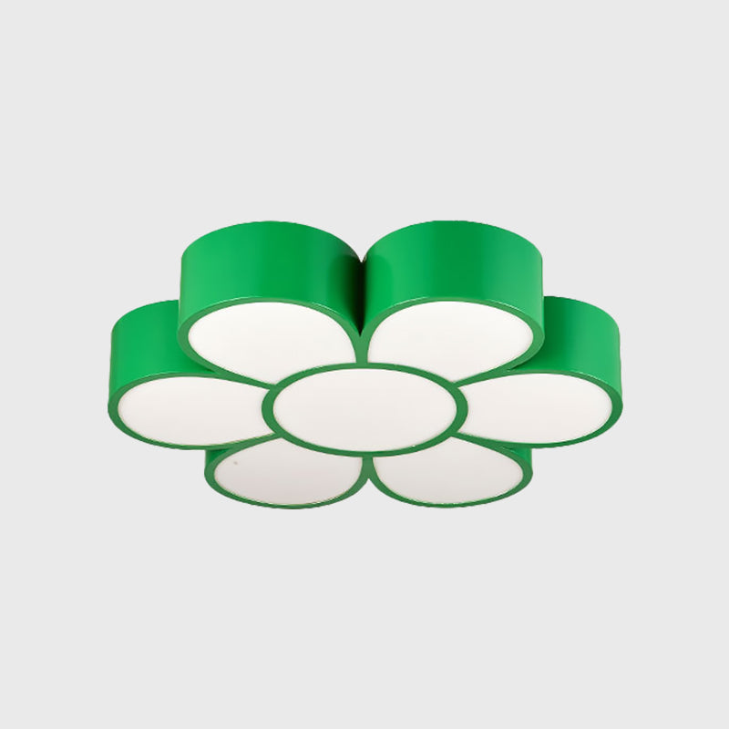 Kids Flower Ceiling Light Fixture Acrylic LED Kindergarten Flush Mount Lighting in Red/Yellow/Green Clearhalo 'Ceiling Lights' 'Close To Ceiling Lights' 'Close to ceiling' 'Flush mount' Lighting' 1866489
