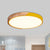 Round Close to Ceiling Lamp Contemporary Metal Pink/Yellow/Green LED Flush Light Fixture, 16"/19.5" Wide Yellow Clearhalo 'Ceiling Lights' 'Close To Ceiling Lights' 'Close to ceiling' 'Flush mount' Lighting' 1866535