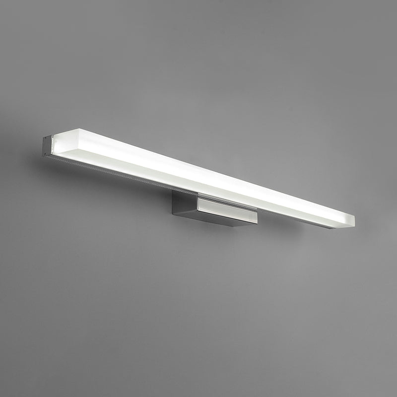 Elongated Acrylic Vanity Lighting Modern Style LED Nickel Wall Sconce Light for Toilet Clearhalo 'Modern wall lights' 'Modern' 'Vanity Lights' 'Wall Lights' Lighting' 1866631