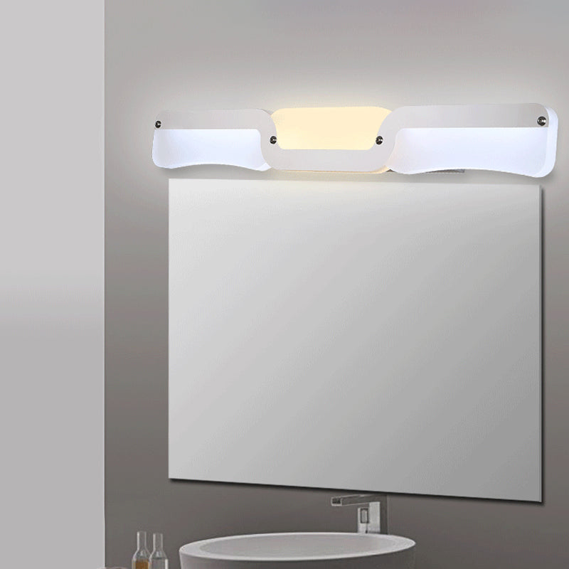 Ultra-Thin Vanity Sconce Light Modernity Acrylic LED Wall Lighting Fixture in Chrome, Warm/White Light Clearhalo 'Modern wall lights' 'Modern' 'Vanity Lights' 'Wall Lights' Lighting' 1866655