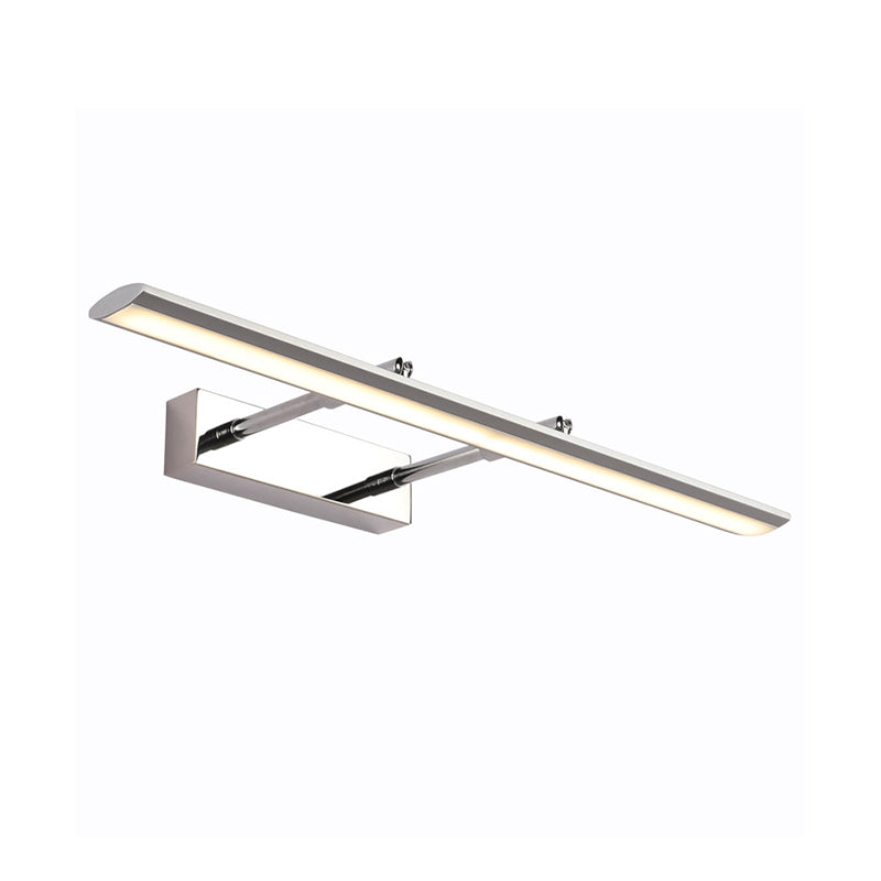 LED Washroom Vanity Lighting Minimalist Silver Wall Light Fixture with Elongated Metal Shade Clearhalo 'Cast Iron' 'Glass' 'Industrial' 'Modern wall lights' 'Modern' 'Tiffany' 'Traditional wall lights' 'Vanity Lights' 'Wall Lights' Lighting' 1866681