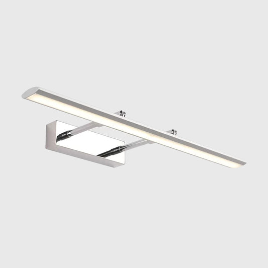 LED Washroom Vanity Lighting Minimalist Silver Wall Light Fixture with Elongated Metal Shade Clearhalo 'Cast Iron' 'Glass' 'Industrial' 'Modern wall lights' 'Modern' 'Tiffany' 'Traditional wall lights' 'Vanity Lights' 'Wall Lights' Lighting' 1866682