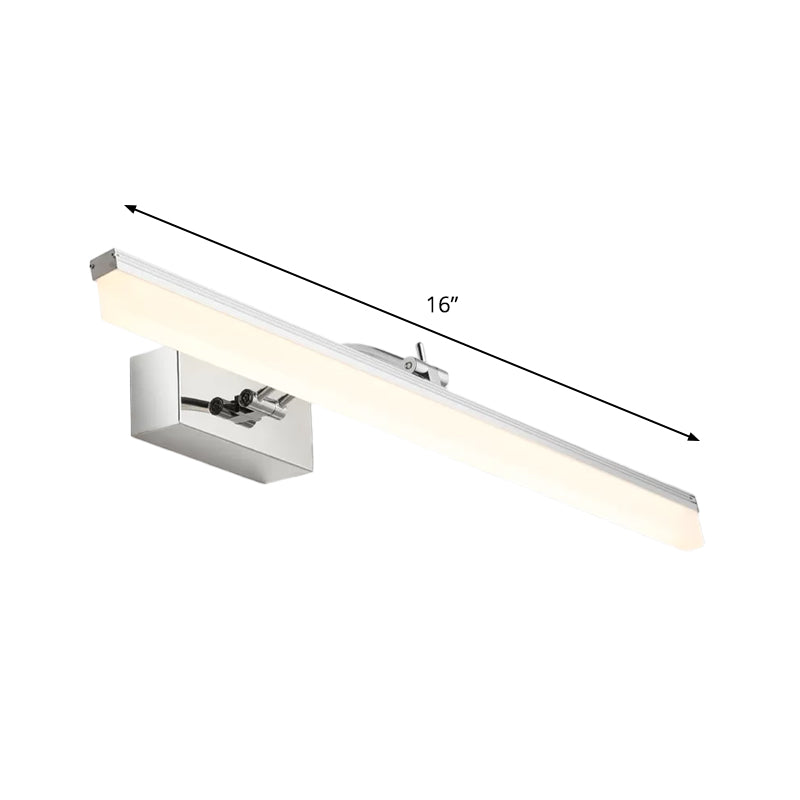 Acrylic Elongated Wall Vanity Light Contemporary LED Wall Lighting in Chrome, Warm/White Light Clearhalo 'Modern wall lights' 'Modern' 'Vanity Lights' 'Wall Lights' Lighting' 1866695