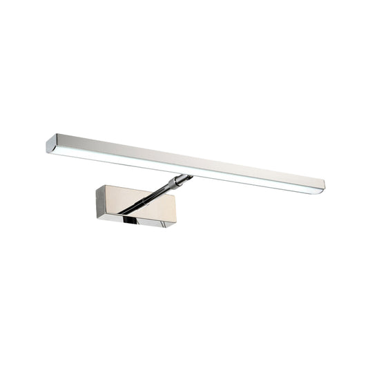 Metallic Linear Wall Mounted Lighting Modern LED Wall Vanity Light in Chrome, Warm/White Light Clearhalo 'Cast Iron' 'Glass' 'Industrial' 'Modern wall lights' 'Modern' 'Tiffany' 'Traditional wall lights' 'Vanity Lights' 'Wall Lights' Lighting' 1866701
