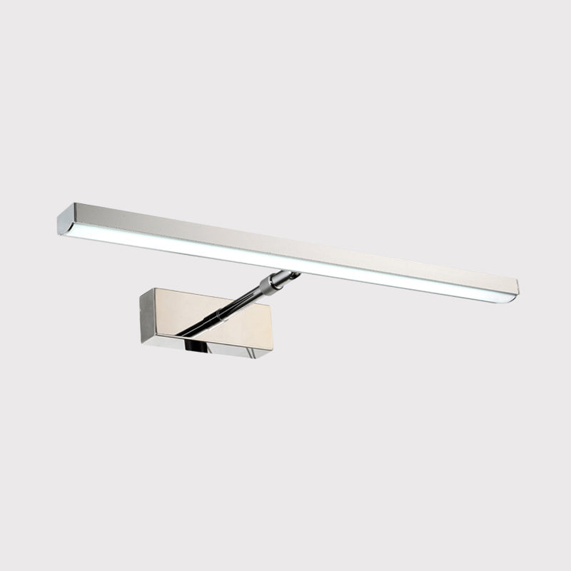Metallic Linear Wall Mounted Lighting Modern LED Wall Vanity Light in Chrome, Warm/White Light Clearhalo 'Cast Iron' 'Glass' 'Industrial' 'Modern wall lights' 'Modern' 'Tiffany' 'Traditional wall lights' 'Vanity Lights' 'Wall Lights' Lighting' 1866702