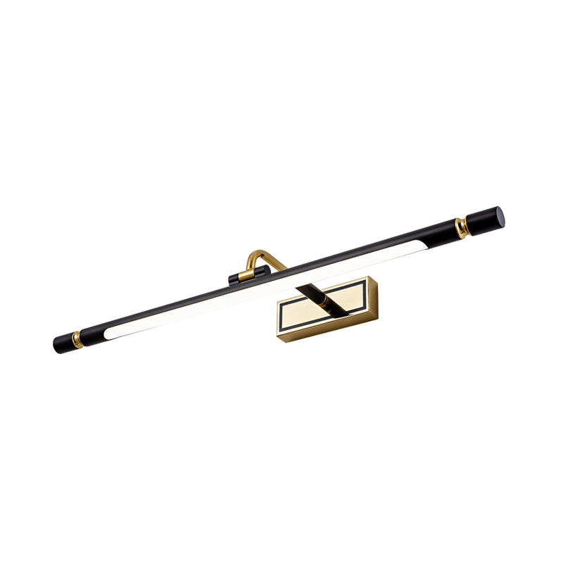 Contemporary Streamlined Wall Lamp Fixture Metal Bathroom LED Vanity Sconce Light in Black Clearhalo 'Cast Iron' 'Glass' 'Industrial' 'Modern wall lights' 'Modern' 'Tiffany' 'Traditional wall lights' 'Vanity Lights' 'Wall Lights' Lighting' 1866754